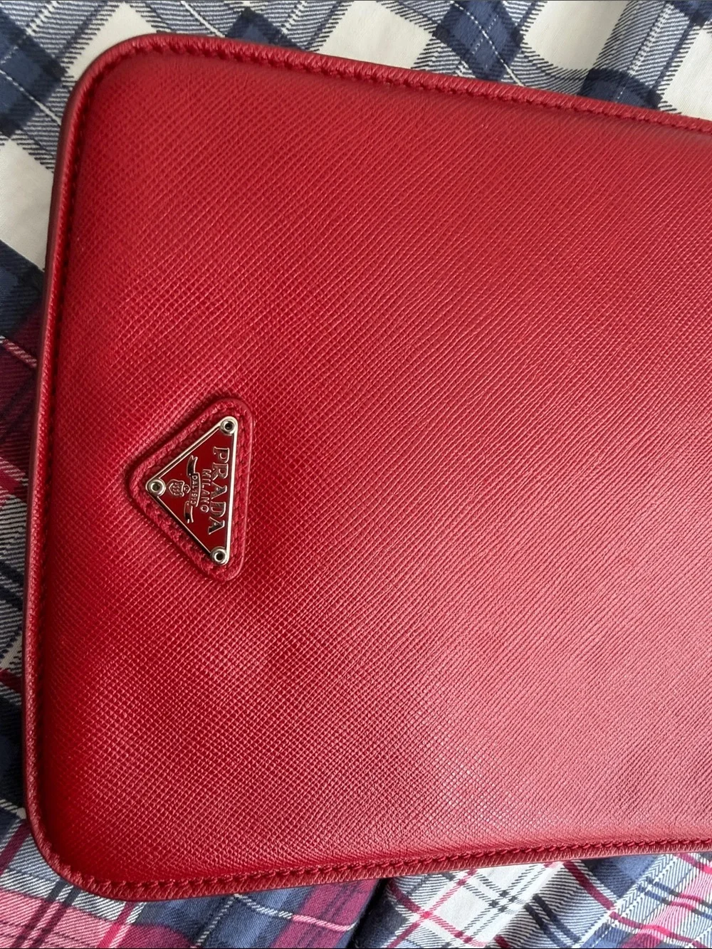 Authentic Prada Red Saffiano Leather iPad Mini Sleeve Case Made in Italy